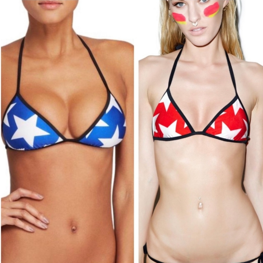 WILDFOX 80s Reversible Stars String Bikini Bralett